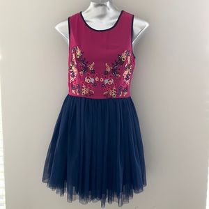 Miami Embroidered Bodice TuTu Tulle Skirt Dress Sz M